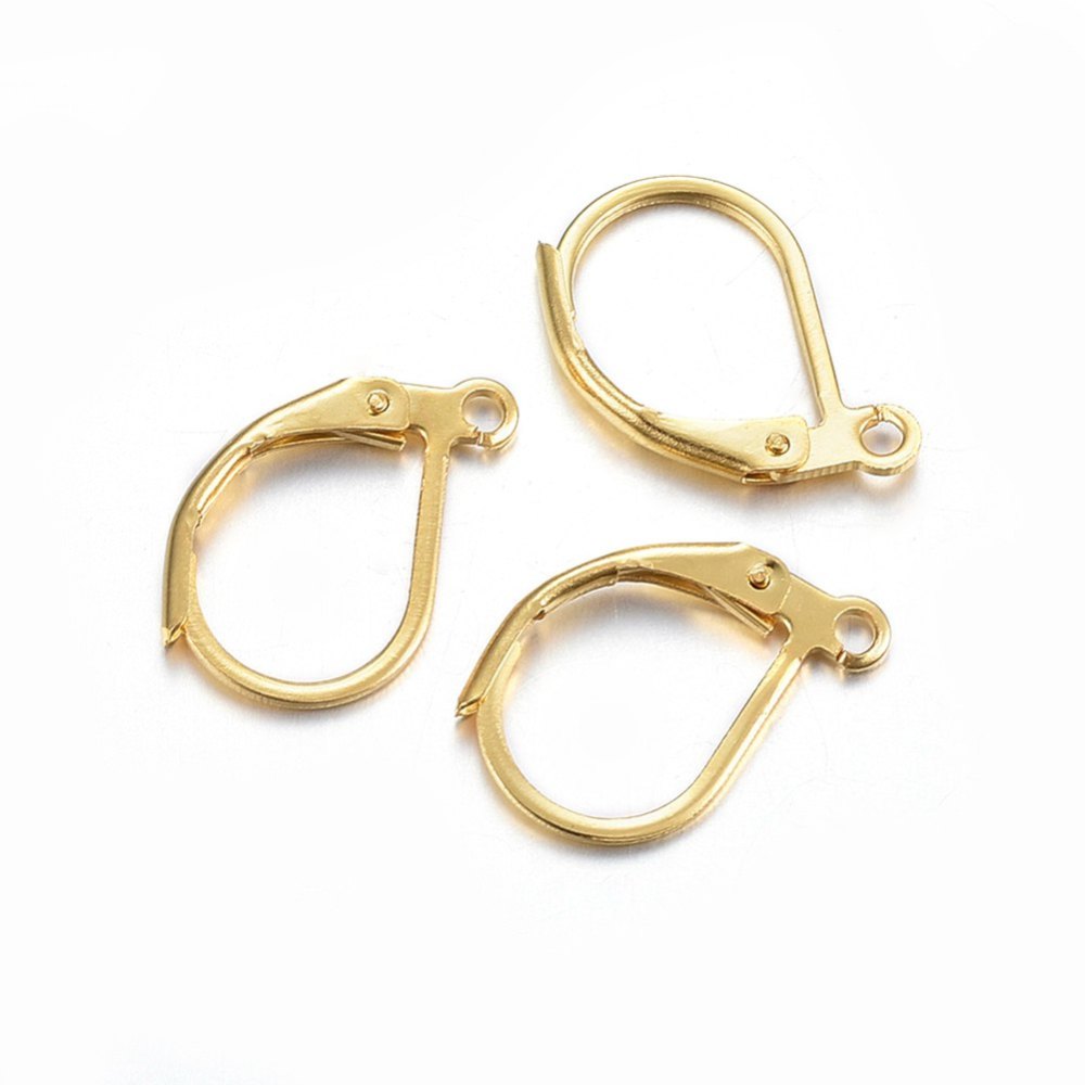 10pc 24k GP Leverback Earring Hooks