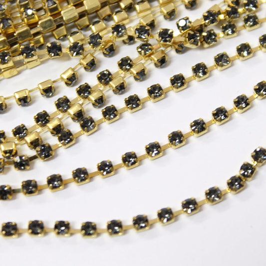 Black Diamond Preciosa Rhinestone Chain ss8