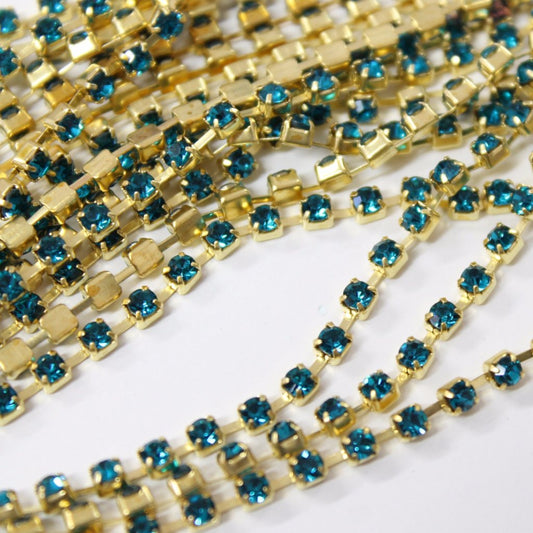 Blue Zircon Preciosa Rhinestone Chain ss8