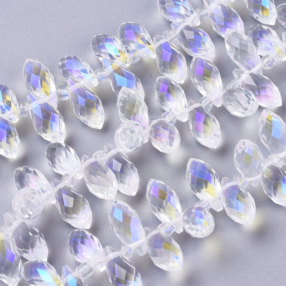 10pc Faceted AB Tear Drop Beads