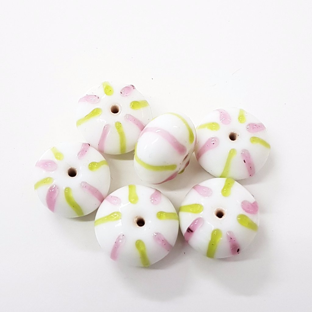 Candy Stripe Lampwork Glass Bead