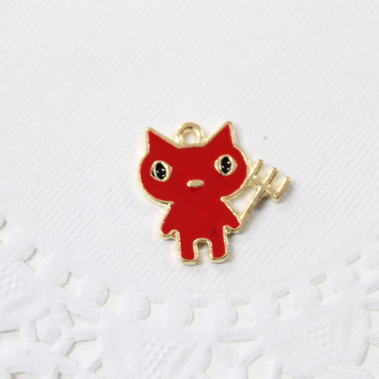 Cute Red Devil Enamel Charm