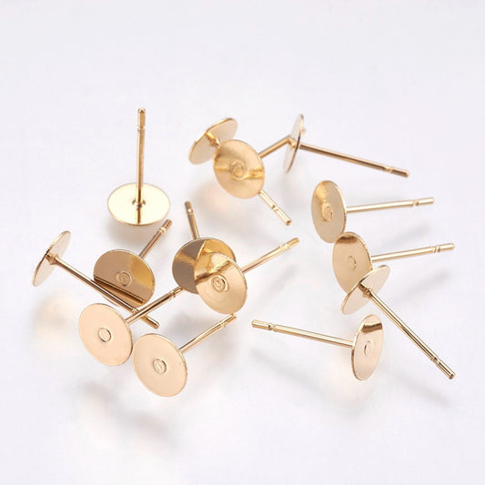 20pc 24k GP Stainless Earring Posts