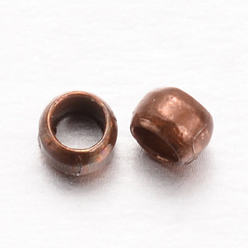 100pc 2mm Round Copper Crimps
