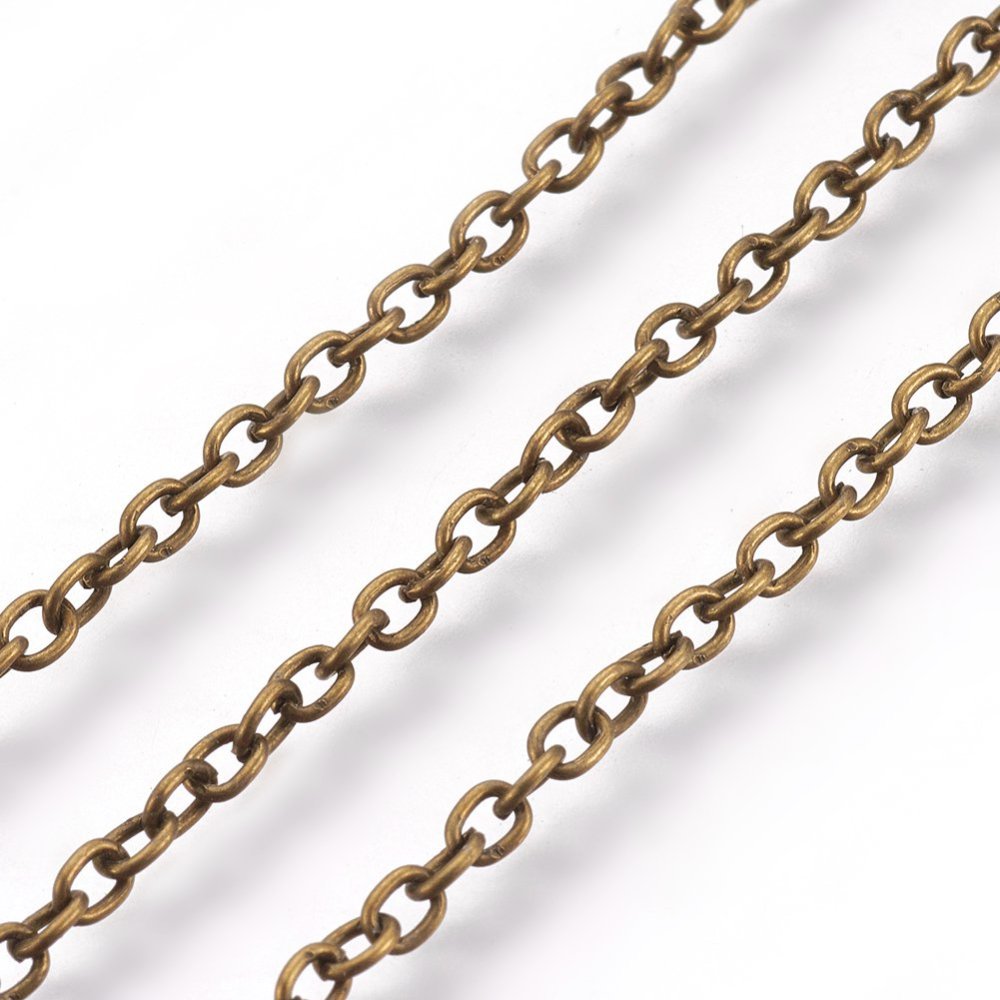 1m Antique Bronze Link Chain 3x2mm