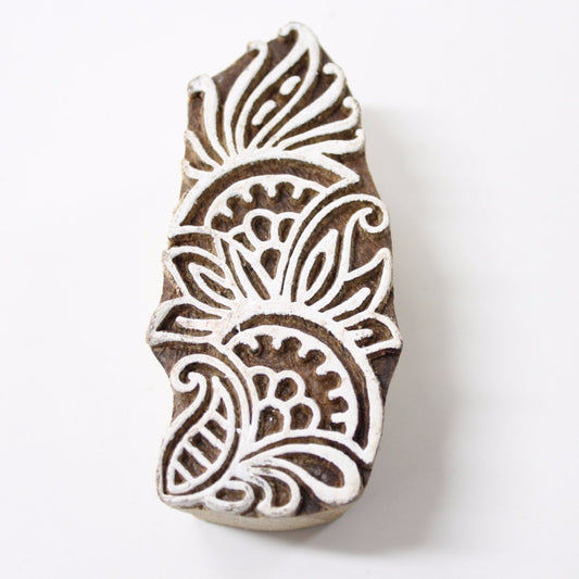 Floral Hand Carved Indian Block Stamp