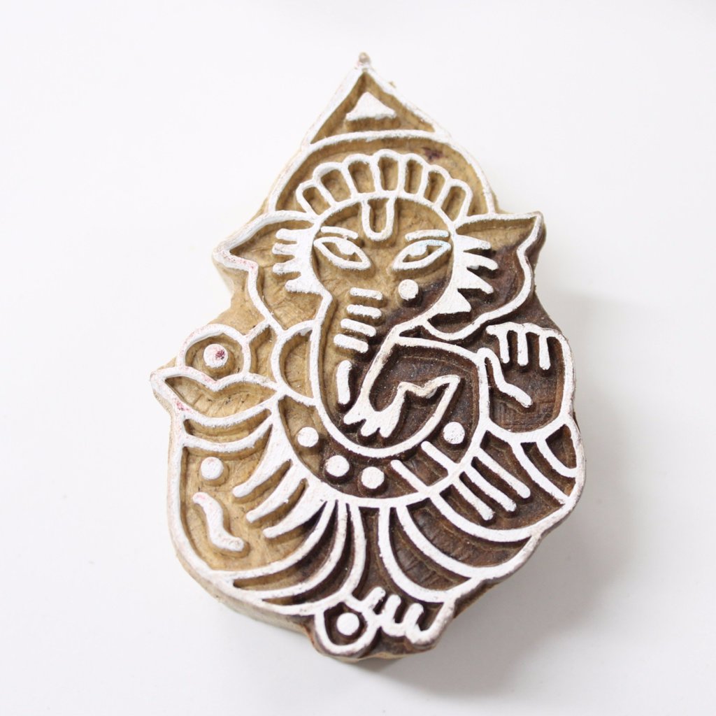 Ganesh Hand Carved Indian Block Stamp