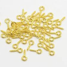 7mm Gold Screw Eye Pins