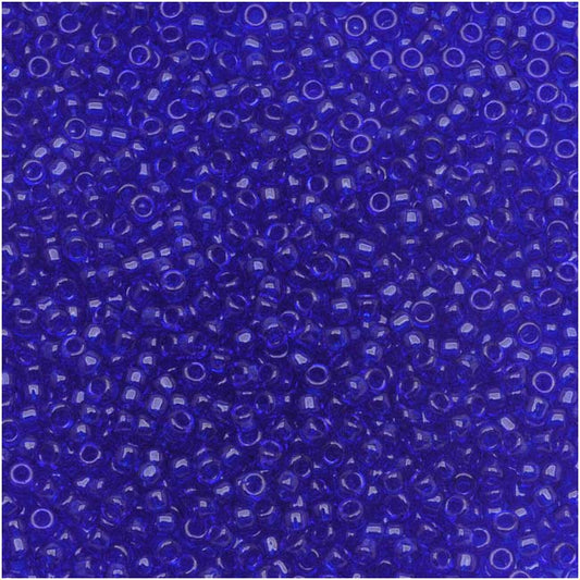 Toho Round Seed Beads 15/0 Transparent Cobalt