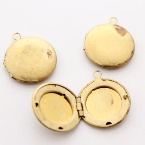 Large Raw Brass Vintage Locket