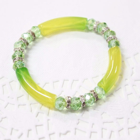 Lime Green Beaded Stretch Bracelet
