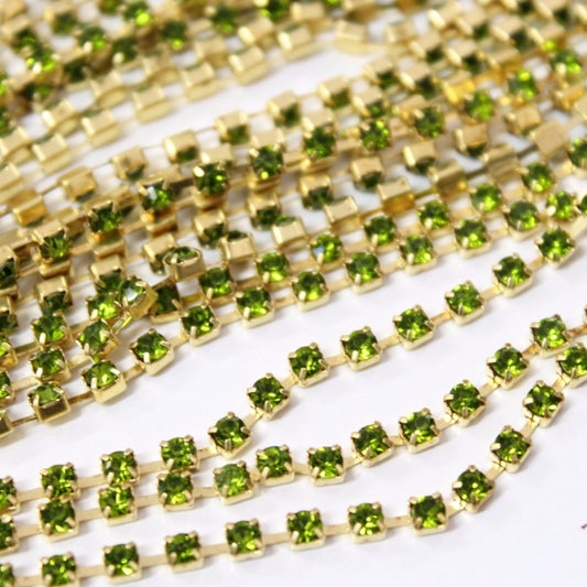 Olivine Preciosa Rhinestone Chain ss10