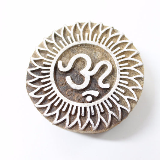 Om Hand Carved Indian Block Stamp
