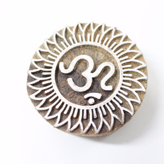 Om Hand Carved Indian Block Stamp