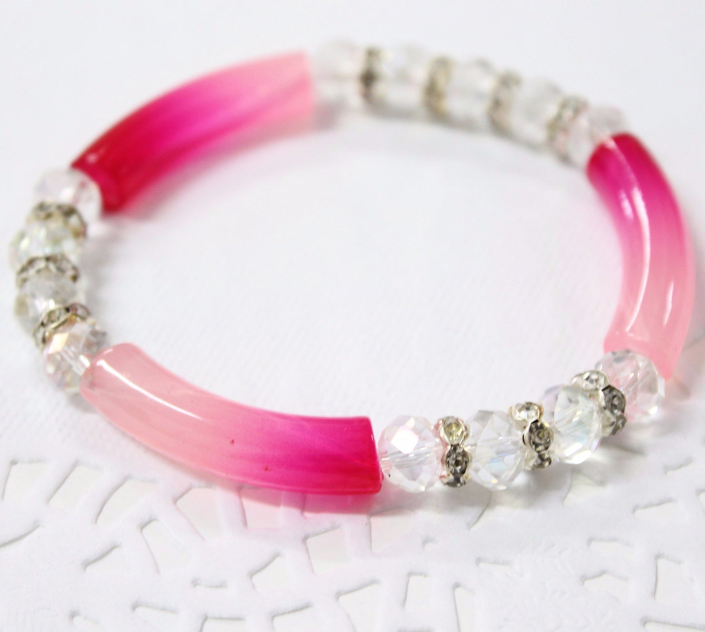 Pink Ombre Stretch Bracelet
