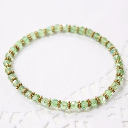 Pretty Green Crystal Beaded Bracelet