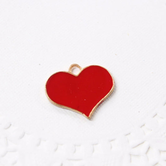 Red Enamel Heart Charm