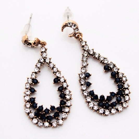 Rhinestone Encrusted Tear Drop Earrings