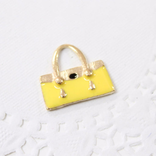 Yellow Enamel Hand Bag Charm